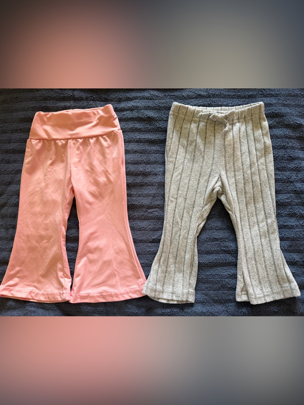 Baby Girl Pink and gray Flare Leg Pants